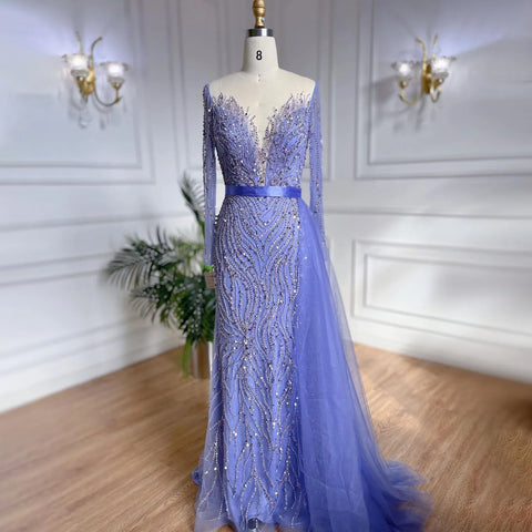 Purple Mermaid Elegant With Skirt Lace Beaded Luxury Evening Dresses Gowns For Woman Wedding Party 2025 LA71752