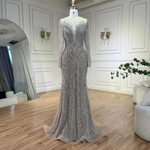 Purple Mermaid Elegant With Skirt Lace Beaded Luxury Evening Dresses Gowns For Woman Wedding Party 2025 LA71752