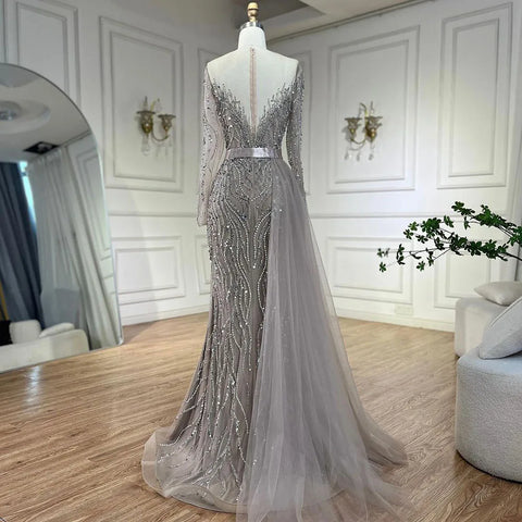 Purple Mermaid Elegant With Skirt Lace Beaded Luxury Evening Dresses Gowns For Woman Wedding Party 2025 LA71752