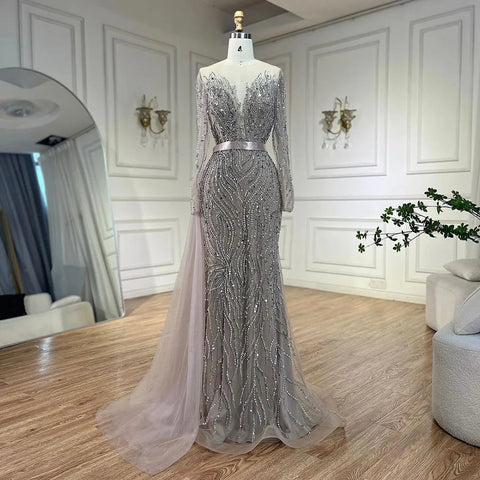Purple Mermaid Elegant With Skirt Lace Beaded Luxury Evening Dresses Gowns For Woman Wedding Party 2025 LA71752
