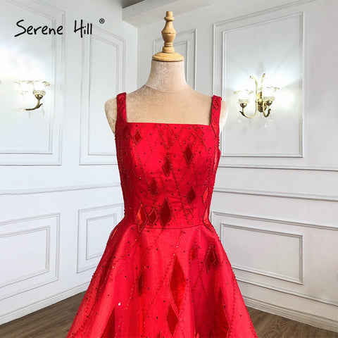 Red Ankle-Length Evening Dresses Gowns 2025 Beaded A-Line Sexy For Women Wedding Party LA70913