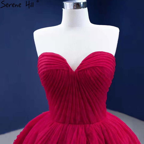 Red Pleat High-end Wedding Dresses 2025 Sweetheart Sexy Lace Up Bride Gowns HM67355 Custom Made