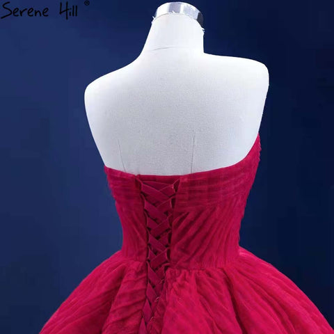 Red Pleat High-end Wedding Dresses 2025 Sweetheart Sexy Lace Up Bride Gowns HM67355 Custom Made