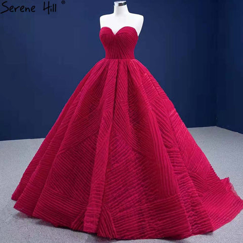 Red Pleat High-end Wedding Dresses 2025 Sweetheart Sexy Lace Up Bride Gowns HM67355 Custom Made