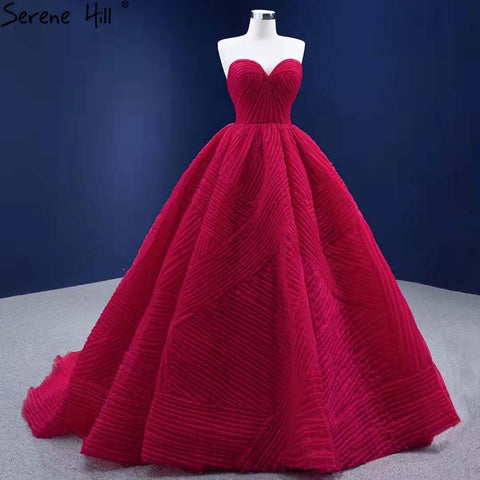 Red Pleat High-end Wedding Dresses 2025 Sweetheart Sexy Lace Up Bride Gowns HM67355 Custom Made