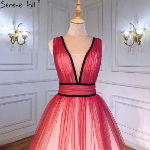 Red Simple Sexy Evening Dresses Ball Gowns 2025 Sleeveless Lace Up For Women Party LA71407