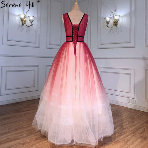 Red Simple Sexy Evening Dresses Ball Gowns 2025 Sleeveless Lace Up For Women Party LA71407