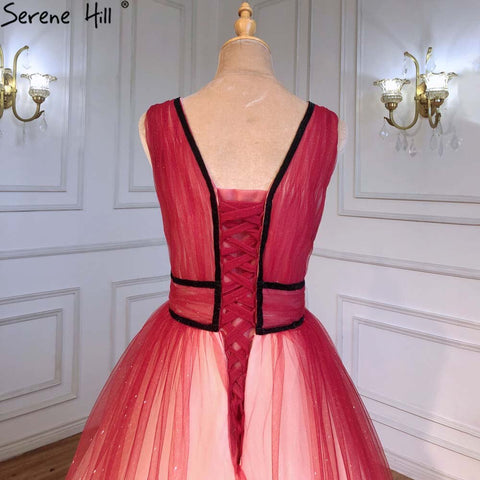 Red Simple Sexy Evening Dresses Ball Gowns 2025 Sleeveless Lace Up For Women Party LA71407