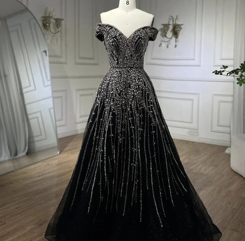 Vestidos de noche con cuentas en oro rosa, corte A, de lujo, sin mangas, para mujer, fiesta, LA71459 