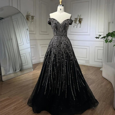 Vestidos de noche con cuentas en oro rosa, corte A, de lujo, sin mangas, para mujer, fiesta, LA71459 