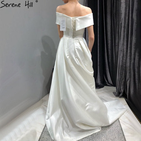 Satin Ivory A-Line Wedding Dresses 2025 Sweetheart Simple Sexy Bridal Gowns HA2509 Custom Made
