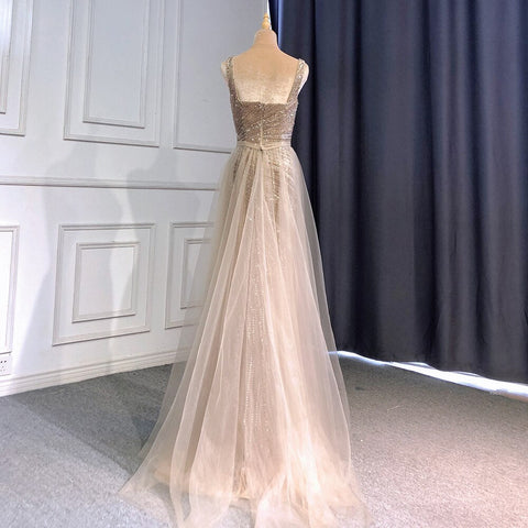 Sexy Silver Mermaid Detachable Skirt Beaded Luxury  Arabic Evening Dresses Gowns 2025 For Women Party LA71618