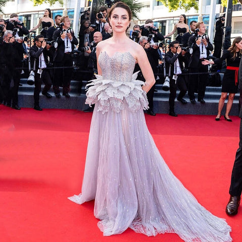 Sexy Sweetheart Strapless Silver A Line Luxury Crystal Evening Dresses Gowns 2025 For Women Wedding Party LA71647