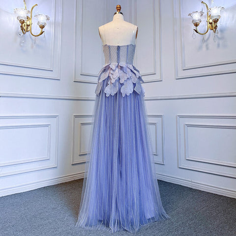 Sexy Sweetheart Strapless Silver A Line Luxury Crystal Evening Dresses Gowns 2025 For Women Wedding Party LA71647