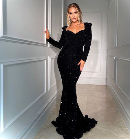 Silver Mermaid Luxury Evening Dresses Gowns 2025 No Split Elegant For Women Party LA71390