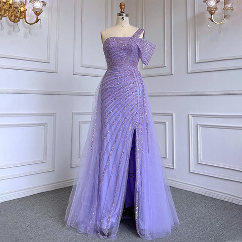 Turquoise High Split Sexy Luxury Beaded 2025 For Woman Party Evening Dresses Gowns Mermaid Elegant  LA71651