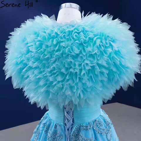 Water Blue Luxury Evening Dresses Gowns 2025 A-Line Beaded High-end For Women Wedding Party HM67419