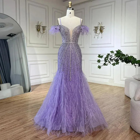 Luxury Feathers White Nude Prom Evening Dresses LA71656