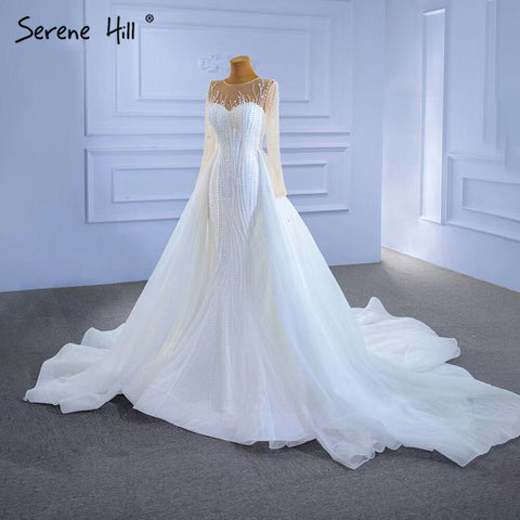White Detachable Skirt Wedding Dresses 2025 Mermaid Elegant Luxury Bride Gowns HM67315 Custom Made