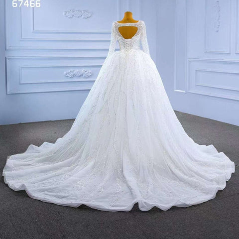 White Detachable Train Mermaid Pearls Beaded Lace Up Bride Gowns Wedding Dress 2025  High End Custom Made HM67466