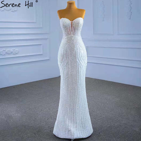 White Detachable Train Mermaid Wedding Dresses 2025 Beaded Luxury Bride Gowns HM67404 Custom Made