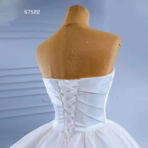 White High End Strapless Beaded Luxury Pearls Lace Up Bride Gowns Wedding Dress 2025 Custom Made HM67522