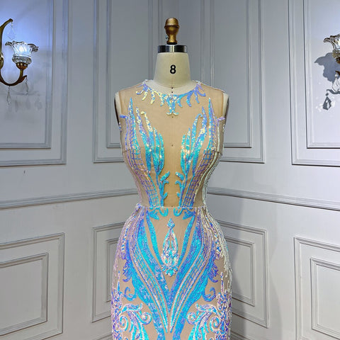 White Long Prom Dresses 2025 Luxury Sequined  Sexy Mermaid Style Black Girl Prom Gala Party Gowns 2025 LA72025