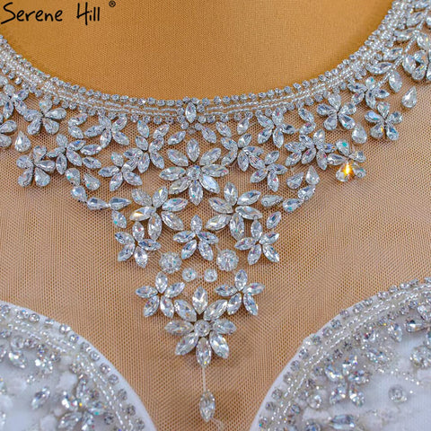 White Luxury Elegant Mermaid Wedding Dresses 2025 Beaded Diamond Cap Sleeves Bride Gowns HM67296 Custom Made