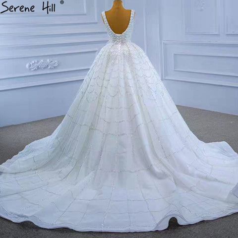 White Luxury Lace Up Wedding Dresses 2025 Beaded High-end Sexy Bride Gowns HM67377 Custom Made