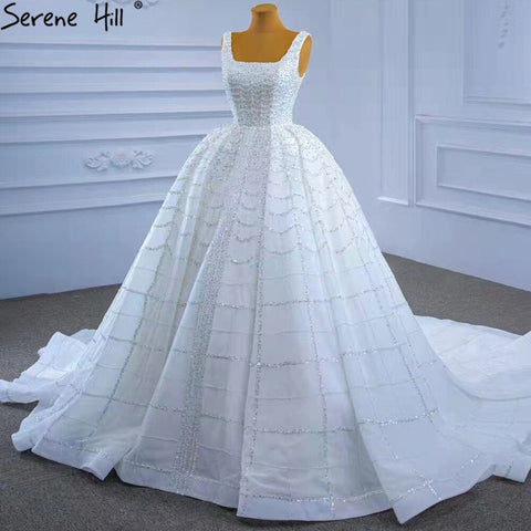 White Luxury Lace Up Wedding Dresses 2025 Beaded High-end Sexy Bride Gowns HM67377 Custom Made