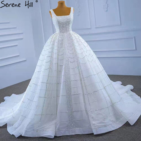 White Luxury Lace Up Wedding Dresses 2025 Beaded High-end Sexy Bride Gowns HM67377 Custom Made