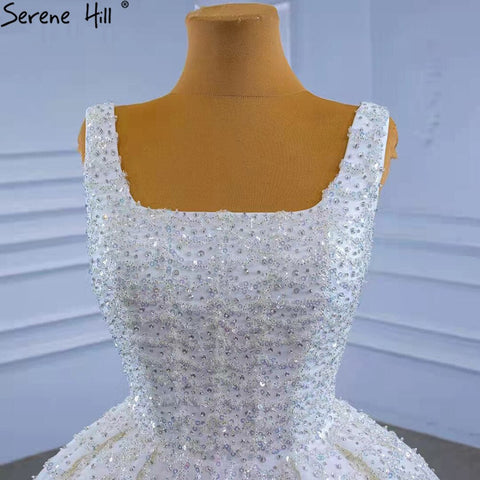 White Luxury Lace Up Wedding Dresses 2025 Beaded High-end Sexy Bride Gowns HM67377 Custom Made