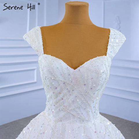 White Luxury Sexy Wedding Dresses 2025 Ruffles Beaded High-end Bride Gowns HM67321 Custom Made
