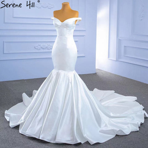 White Mermaid Simple Wedding Dresses 2025 Elegant Sexy Sweetheart Bride Gowns HM67299 Custom Made