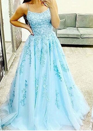 White Nude A-Line Prom Dresses 2025 Crystal Lace Flower Spaghetti Strap Graduation School Party Gown LA70506