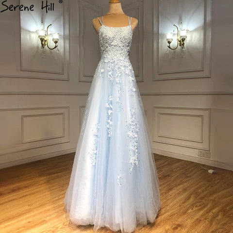 White Nude A-Line Prom Dresses 2025 Crystal Lace Flower Spaghetti Strap Graduation School Party Gown LA70506