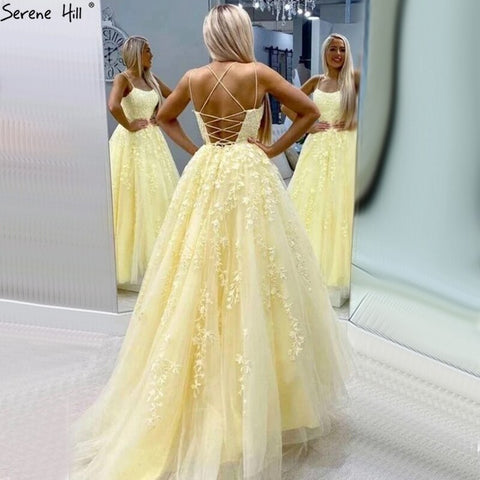 White Nude A-Line Prom Dresses 2025 Crystal Lace Flower Spaghetti Strap Graduation School Party Gown LA70506