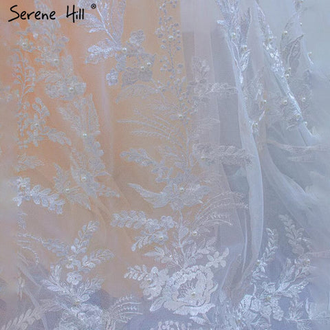 White Nude Mermaid Wedding Dresses 2025 Beaded Lace Elegant Cape Sleeves Bride Gowns HM67294 Custom Made