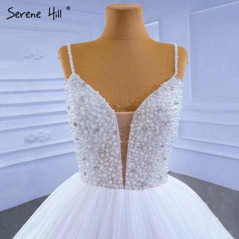 White Spaghetti Strap Wedding Dresses 2025 Simple Sexy High-end Bride Gowns HM67303 Custom Made