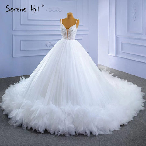 White Spaghetti Strap Wedding Dresses 2025 Simple Sexy High-end Bride Gowns HM67303 Custom Made