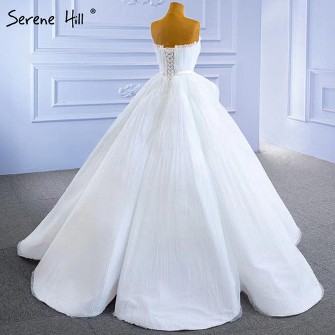 White Srtaplee Sexy Wedding Dresses 2025 Simple Lace Up High-end Bride Gowns HM67302 Custom Made