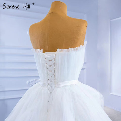 White Srtaplee Sexy Wedding Dresses 2025 Simple Lace Up High-end Bride Gowns HM67302 Custom Made