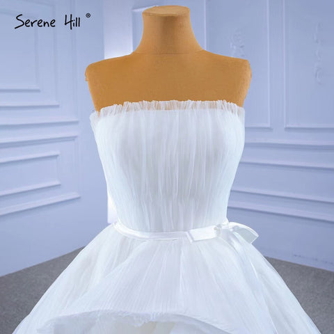 White Srtaplee Sexy Wedding Dresses 2025 Simple Lace Up High-end Bride Gowns HM67302 Custom Made