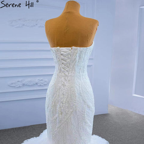 White Sweetheart Sexy Wedding Dresses 2025 Luxury Beaded Ruffles Bride Gowns HM67347 Custom Made