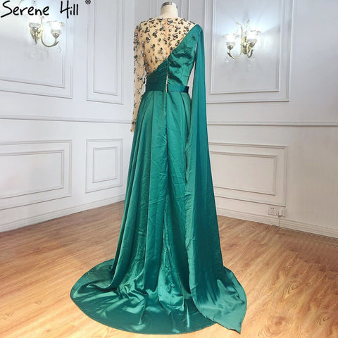 Wine Red A-Line Luxury Evening Dresses Gowns 2025 One Shoulder Diamonds Satin For Woman Party LA70923