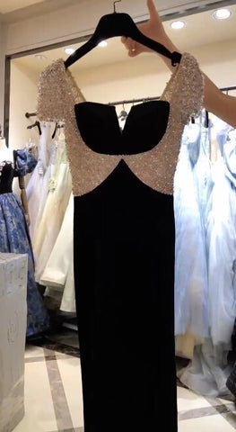 Wine Red Beaded Arabic Evening Dresses Gowns Mermaid Luxury Elegant For Women Party LA71876