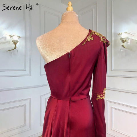 Wine Red Satin Overskirt Evening Dresses Gowns 2025 Mermaid Elegant Sexy For Women Party LA71322