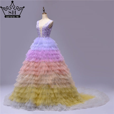 Sexy Backless Deep-V Tulle Wedding Dresses 2025 Multicolour Sleeveless Photography Bridal Gowns HA2479