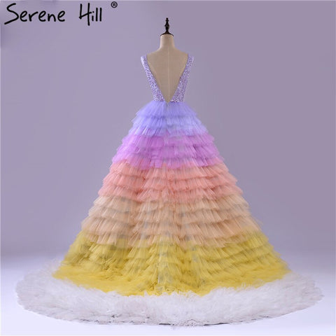 Sexy Backless Deep-V Tulle Wedding Dresses 2025 Multicolour Sleeveless Photography Bridal Gowns HA2479