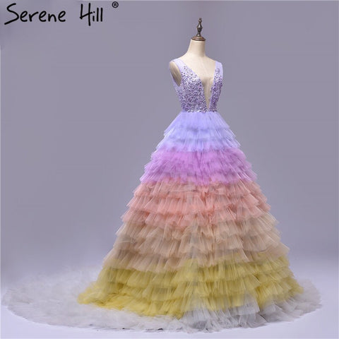 Sexy Backless Deep-V Tulle Wedding Dresses 2025 Multicolour Sleeveless Photography Bridal Gowns HA2479